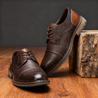 Derby Shoes | Cap Toe | Lace Up | Men's Dress Shoes-Derby Shoes-Chaps London-Chestnut-UK 7-Chaps London