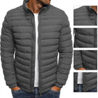 Down Jacket - Lightweight - Zip Up - Autumn Jacket - Men's Jackets-Puffer Jackets-Chaps London-Gray-S-Chaps London