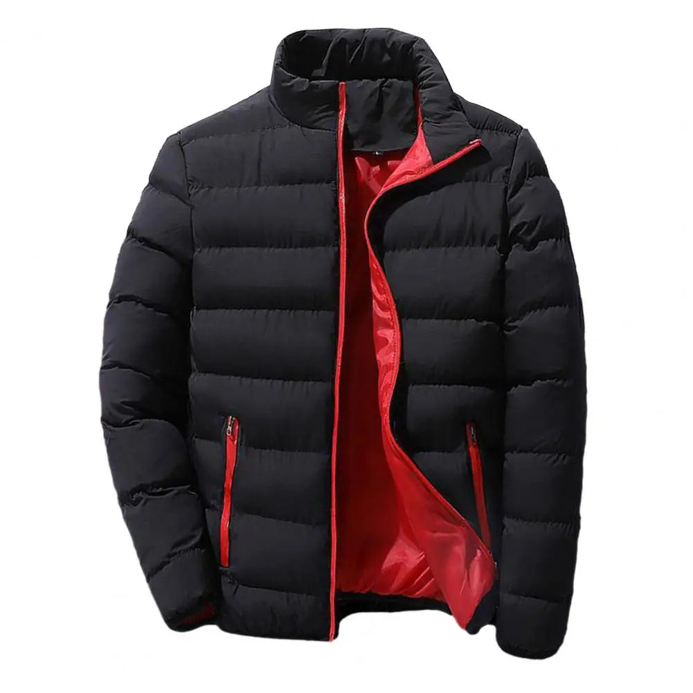 Down Jacket - Standing Collar - Zip-Up - Puffer Jacket - Men's Winter Jacket-Chaps London-Black-M-Chaps London