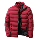 Down Jacket - Standing Collar - Zip-Up - Puffer Jacket - Men's Winter Jacket-Chaps London-Red-M-Chaps London