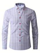 Dress Shirt | Long Sleeve | Slim Fit | Oxford Shirt | Men's Button-Up Shirt-Men Shirts-Chaps London-White-M-Chaps London