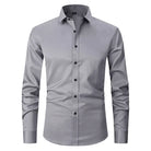 Dress Shirt - Long Sleeve - Stretchy - Non Iron Shirt - Men's Shirt-Chaps London-Grey-S-Chaps London
