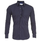 Dress Shirt - Men's Non Iron Button Up Shirt-Dress Shirts-Chaps London-Navy blue-S-Chaps London