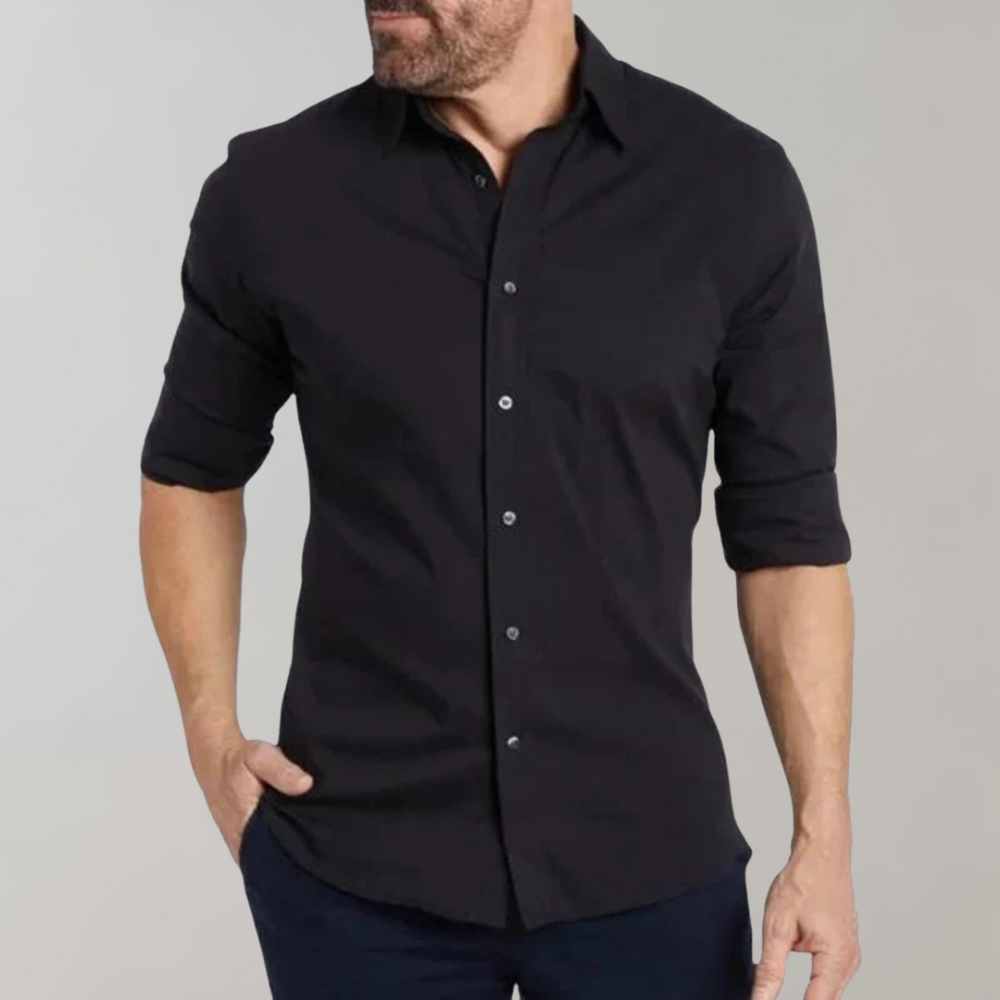 Dress Shirt - Men's Non Iron Wrinkle Free Collared-Dress Shirts-Chaps London-Chaps London