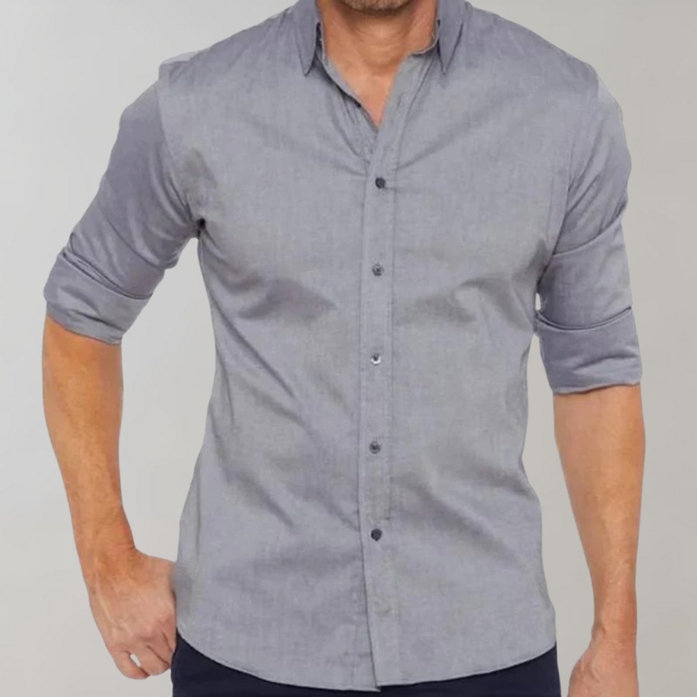 Dress Shirt - Men's Non Iron Wrinkle Free Collared-Dress Shirts-Chaps London-Chaps London