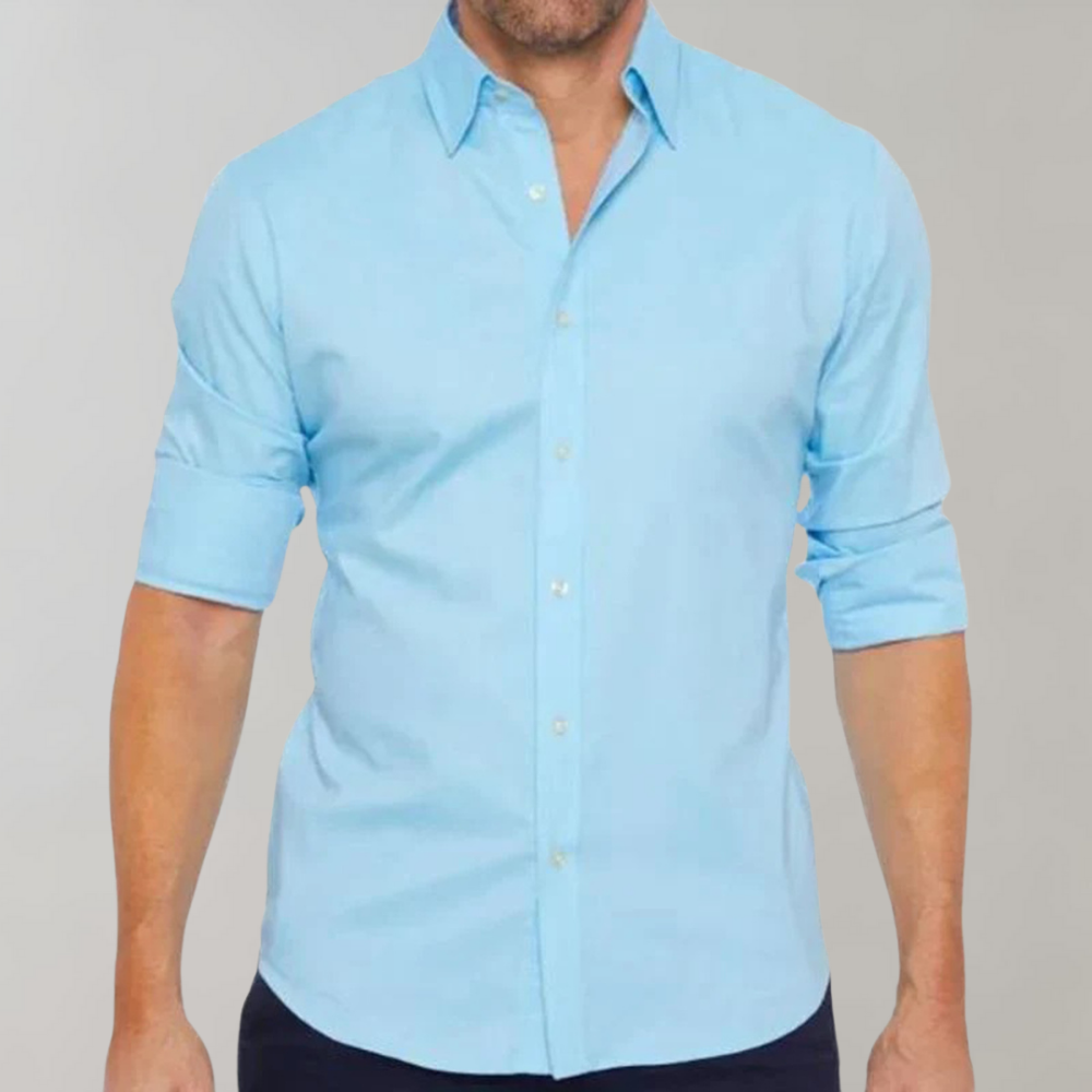 Dress Shirt - Men's Non Iron Wrinkle Free Collared-Dress Shirts-Chaps London-Chaps London
