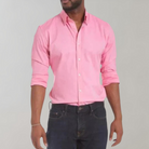 Dress Shirt - Men's Non Iron Wrinkle Free Collared-Dress Shirts-Chaps London-Pink-XS-Chaps London