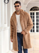 Faux Fur Coat - Men's Fluffy Mid Length Fake Fur Winter Coat-Coats & Jackets-Chaps London-Chaps London