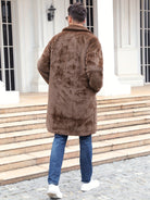 Faux Fur Coat - Men's Fluffy Mid Length Fake Fur Winter Coat-Coats & Jackets-Chaps London-Chaps London