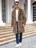 Faux Fur Coat - Men's Fluffy Mid Length Fake Fur Winter Coat-Coats & Jackets-Chaps London-Chaps London