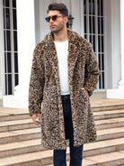 Faux Fur Coat - Men's Fluffy Mid Length Fake Fur Winter Coat-Coats & Jackets-Chaps London-Panther Print-S-Chaps London