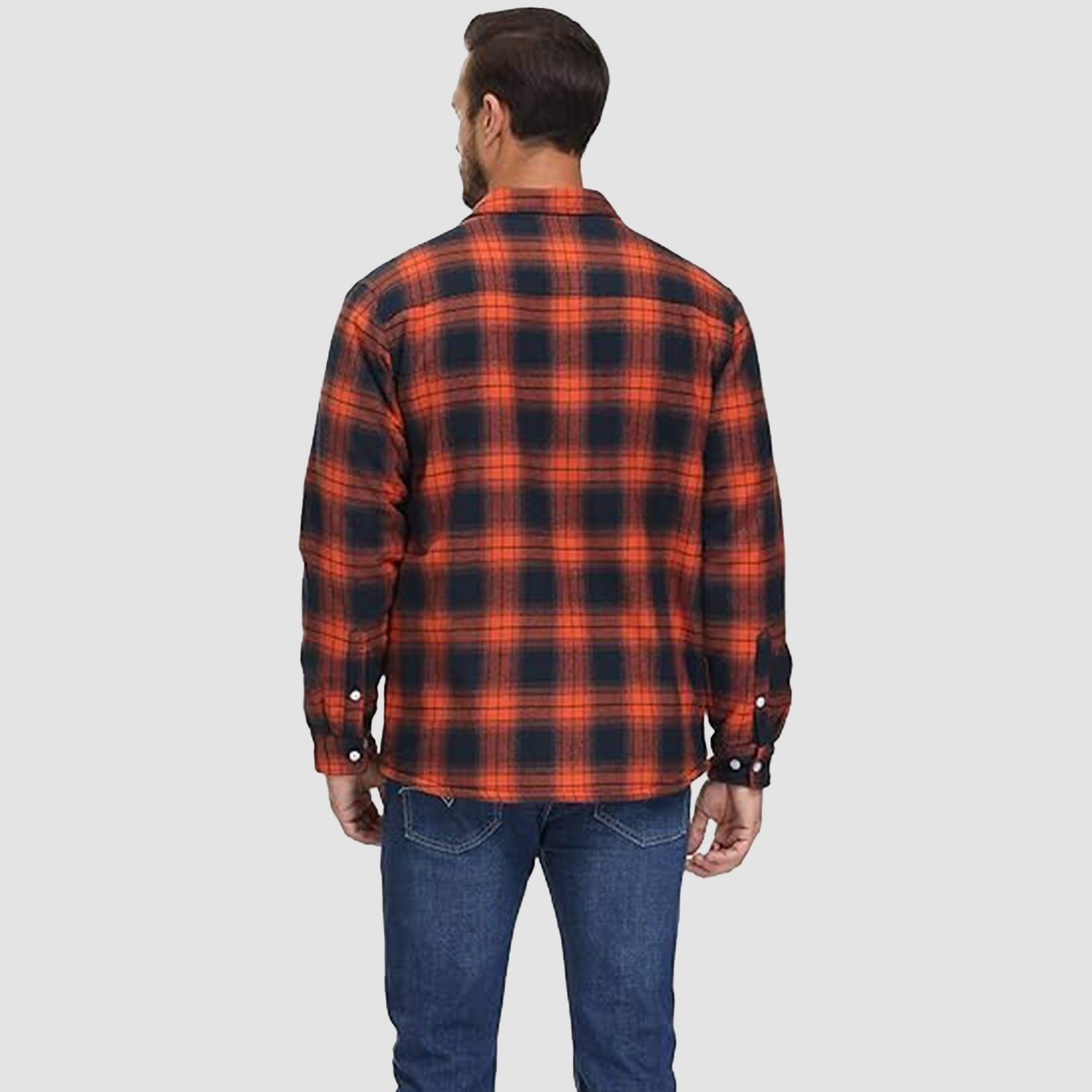 Flannel Jacket - Men's Fleece Lined Plaid Overshirt Jacket for Winter-Chaps London-Chaps London