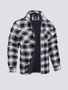 Flannel Jacket - Plaid - Button-Up - Quilted Liner Jacket - Men's Winter Jacket-Jackets-Chaps London-Black-M-Chaps London