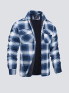 Flannel Jacket - Plaid - Button-Up - Quilted Liner Jacket - Men's Winter Jacket-Jackets-Chaps London-Blue-M-Chaps London