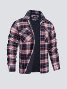 Flannel Jacket - Plaid - Button-Up - Quilted Liner Jacket - Men's Winter Jacket-Jackets-Chaps London-Red-M-Chaps London