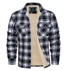 Flannel Shirt - Fleece Lined - Overshirt - Plaid Shirt - Men's Clothing-Overshirts-Chaps London-Black-S-Chaps London