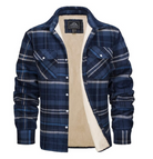 Flannel Shirt - Fleece Lined - Overshirt - Plaid Shirt - Men's Clothing-Overshirts-Chaps London-Blue-S-Chaps London