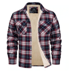 Flannel Shirt - Fleece Lined - Overshirt - Plaid Shirt - Men's Clothing-Overshirts-Chaps London-Red-S-Chaps London