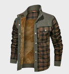 Flannel Shirt | Fleece Lined | Plaid | Flannel Jacket | Men's Clothing-Flannel Jacket-Chaps London-Gray - Orange-S-Chaps London