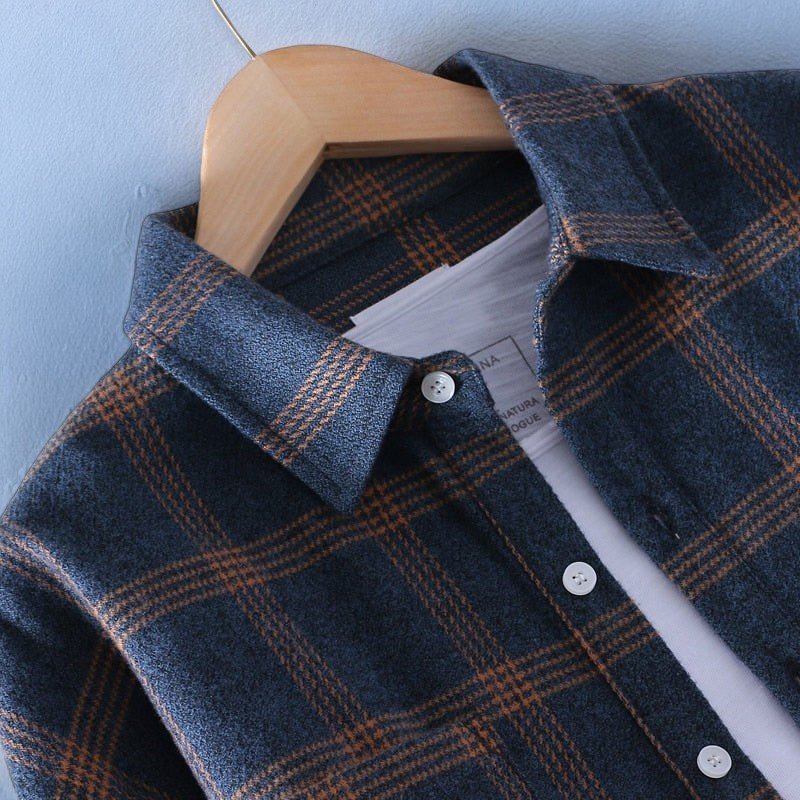 Flannel Shirt - Men's Long Sleeve Plaid Button-Up Shirt-Men's Jacket-Chaps London-Chaps London