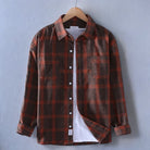 Flannel Shirt - Men's Long Sleeve Plaid Button-Up Shirt-Men's Jacket-Chaps London-Red-S-Chaps London