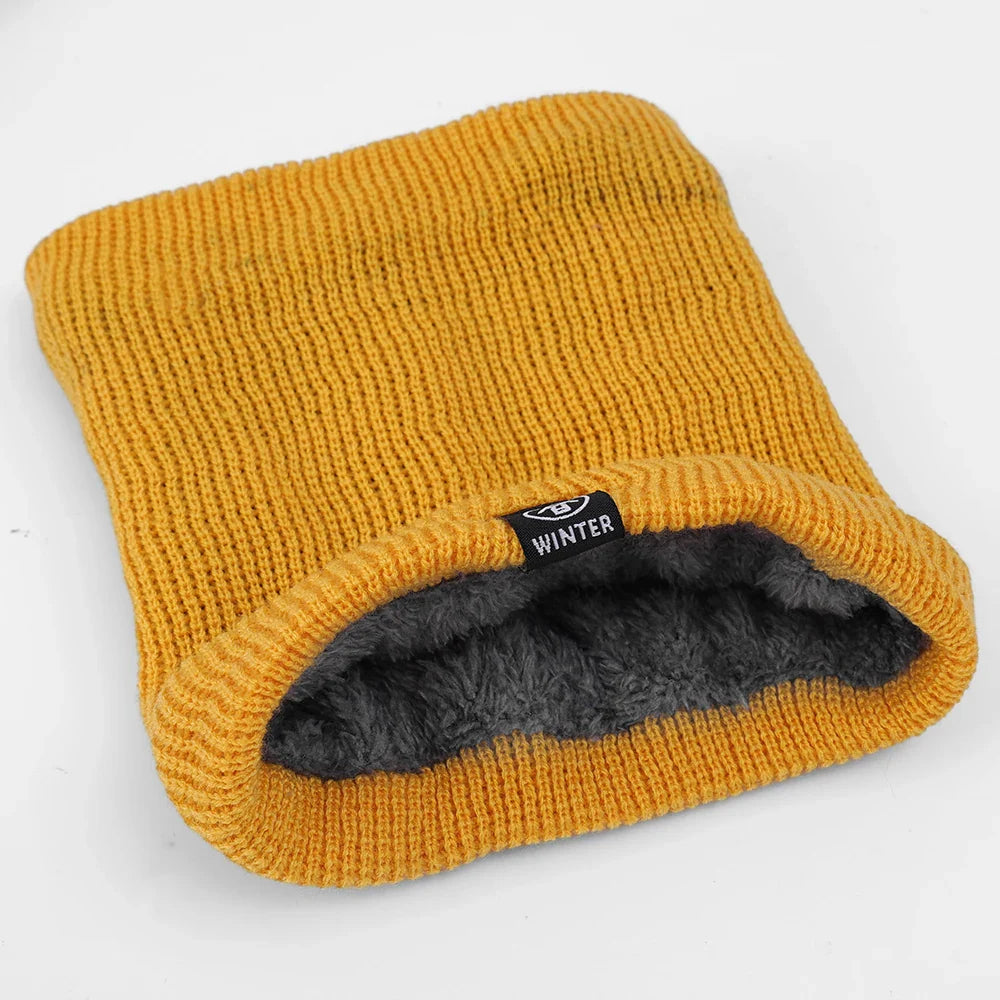 Fleece Collar - Knitted - Winter - Collar Scarf - Men's Winter Accessories-Scarf-Chaps London-Yellow-One size fits all-Chaps London