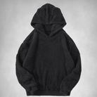 Fleece Hoodie - Men's Warm Teddy Pullover Hoodie-Hoodies-Chaps London-Black-S-Chaps London