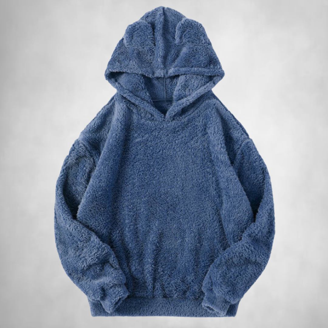 Fleece Hoodie - Men's Warm Teddy Pullover Hoodie-Hoodies-Chaps London-Hazel Blue-S-Chaps London