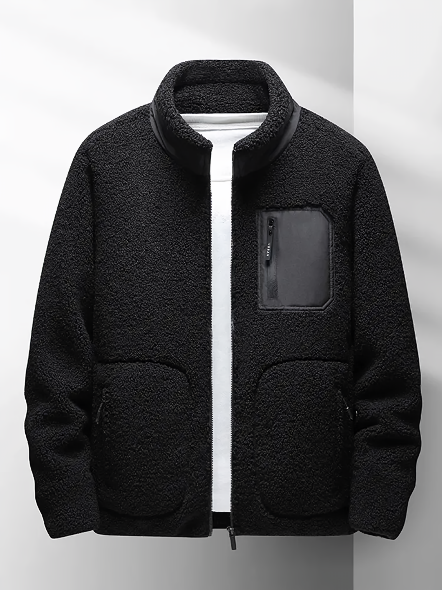 Fleece Jacket - Full Zip Warm Men's Fleece-Coats & Jackets-Chaps London-Black-XS-Chaps London
