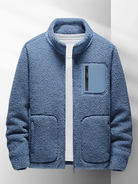 Fleece Jacket - Full Zip Warm Men's Fleece-Coats & Jackets-Chaps London-Blue-XS-Chaps London