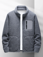 Fleece Jacket - Full Zip Warm Men's Fleece-Coats & Jackets-Chaps London-Grey-XS-Chaps London