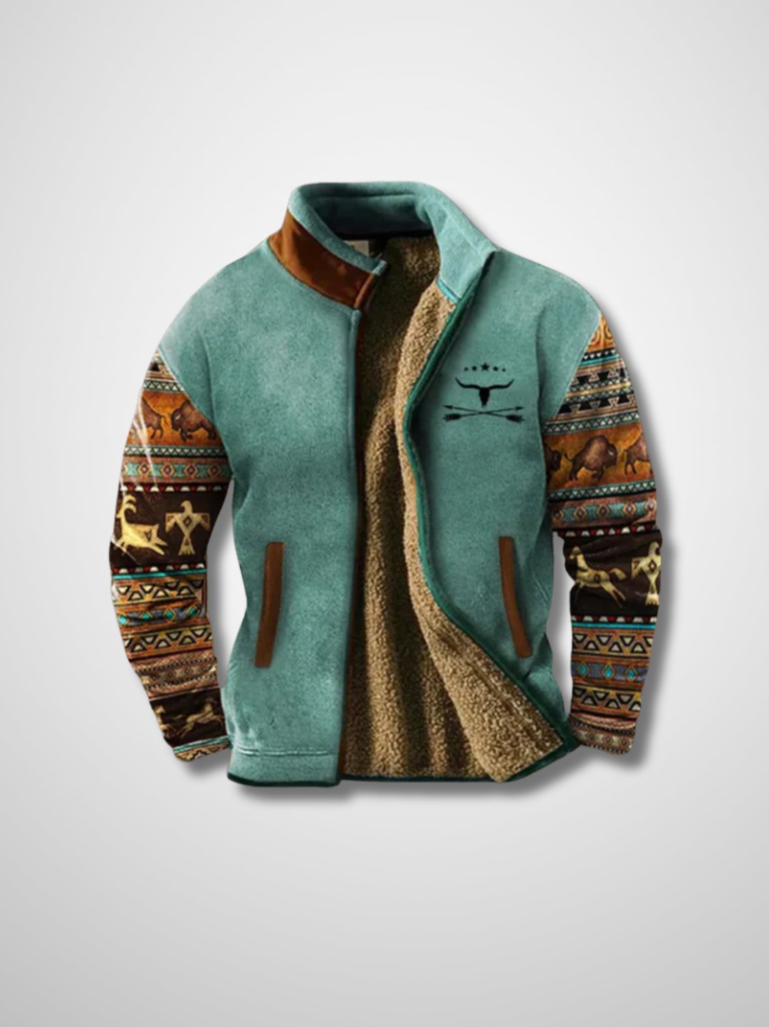 Fleece Jacket - Men's Warm Zip-Up Sherpa Lined Jacket for Winter-Fleece Jackets-Chaps London-Blue 2-S-Chaps London
