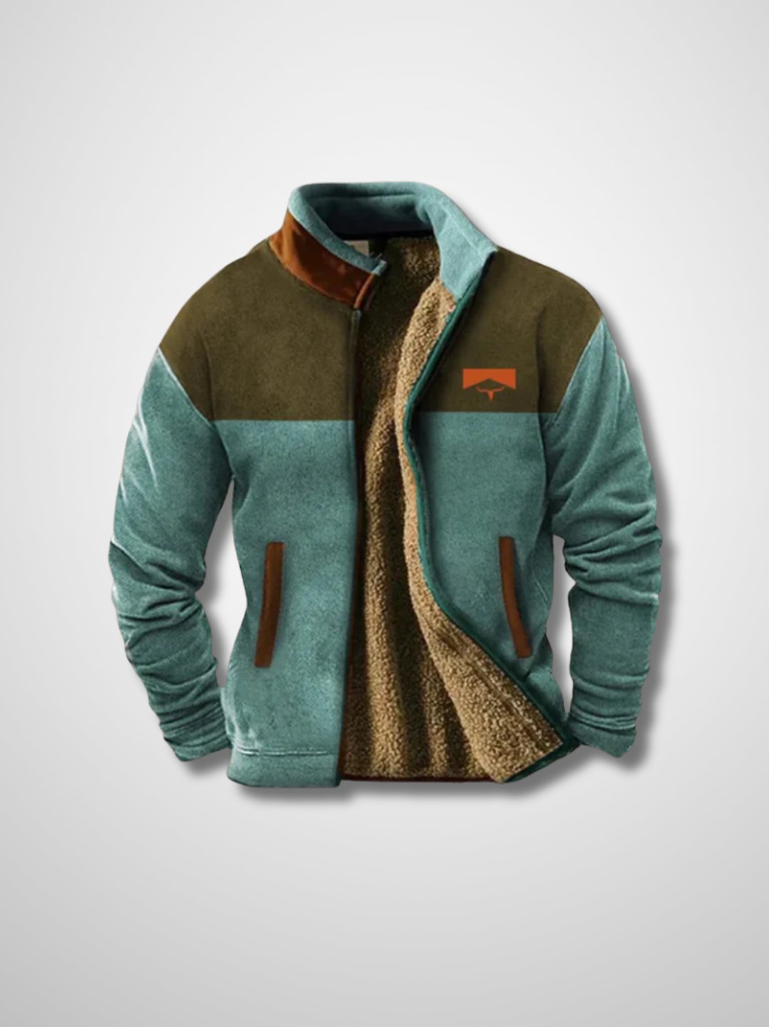 Fleece Jacket - Men's Warm Zip-Up Sherpa Lined Jacket for Winter-Fleece Jackets-Chaps London-Blue-S-Chaps London