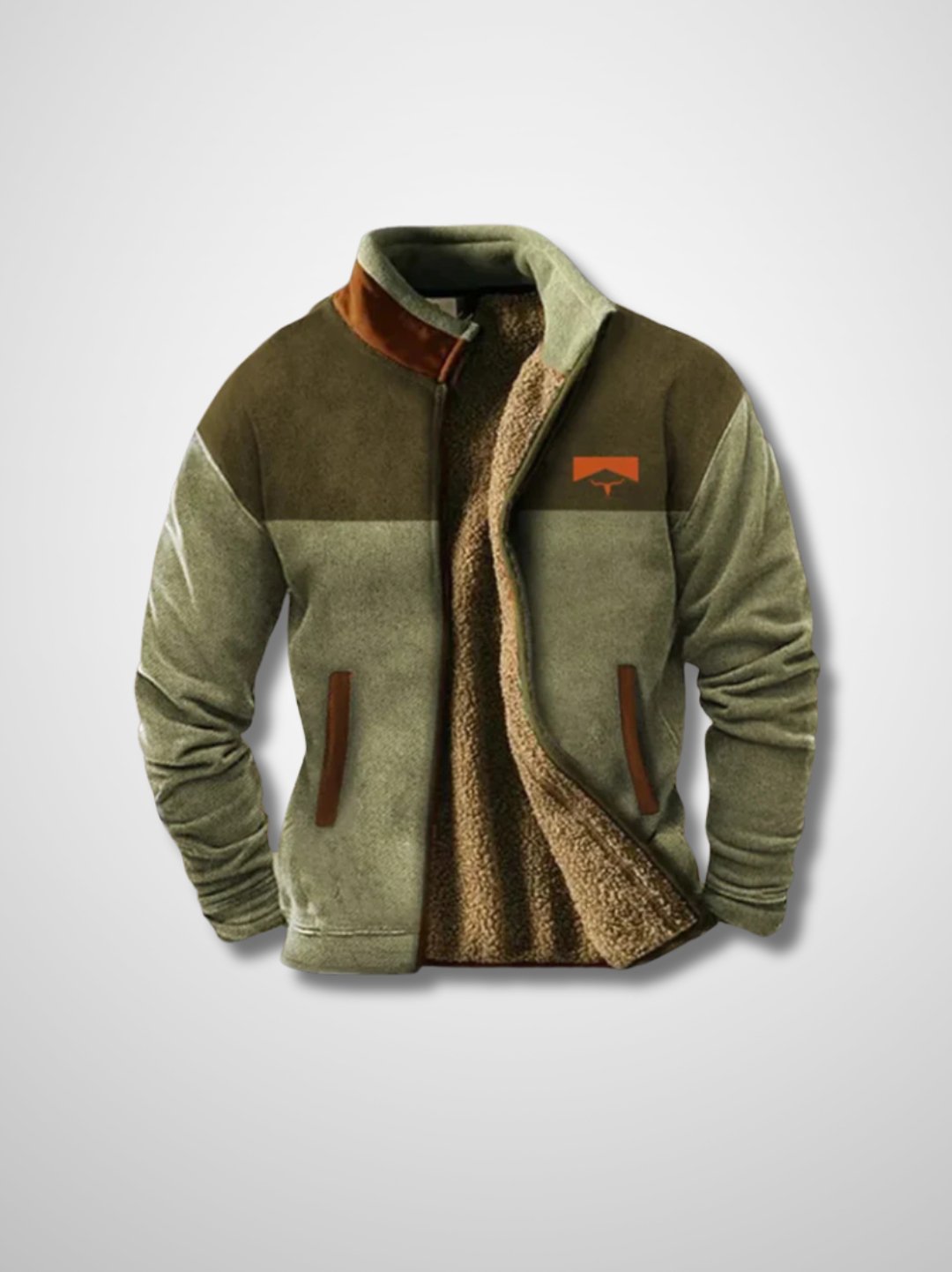 Fleece Jacket - Men's Warm Zip-Up Sherpa Lined Jacket for Winter-Fleece Jackets-Chaps London-Green-S-Chaps London