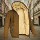 Fleece Jacket - Men's Zip Up Winter Hoodie-Men's Fleece Hoodie Jacket-Chaps London-Brown-S-Chaps London