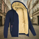 Fleece Jacket - Men's Zip Up Winter Hoodie-Men's Fleece Hoodie Jacket-Chaps London-Dark Blue-S-Chaps London