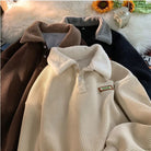 Fleece Jumper - Men's Corduroy Half Button Pullover-Sweater-Chaps London-Chaps London