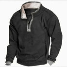 Fleece Jumper - Men's Half Zip Pullover-Men's Fleece Pullover-Chaps London-Black-S-Chaps London