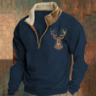 Fleece Jumper - Men's Warm Half Zip Winter Pullover-Fleece Sweater-Chaps London-Blue-S-Chaps London