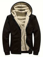 Fleece Lined Hoodie - Warm - Winter - Zip-Up Hoodie - Men's Hoodie-Chaps London-Black-XS(44)-Chaps London
