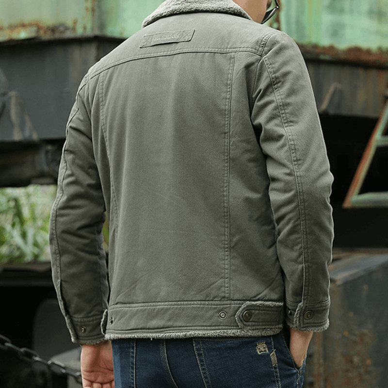 Fleece Lined Jacket | Button-Up | Breast Pocket | Winter Jacket | Men's Jacket-Chaps London-Chaps London