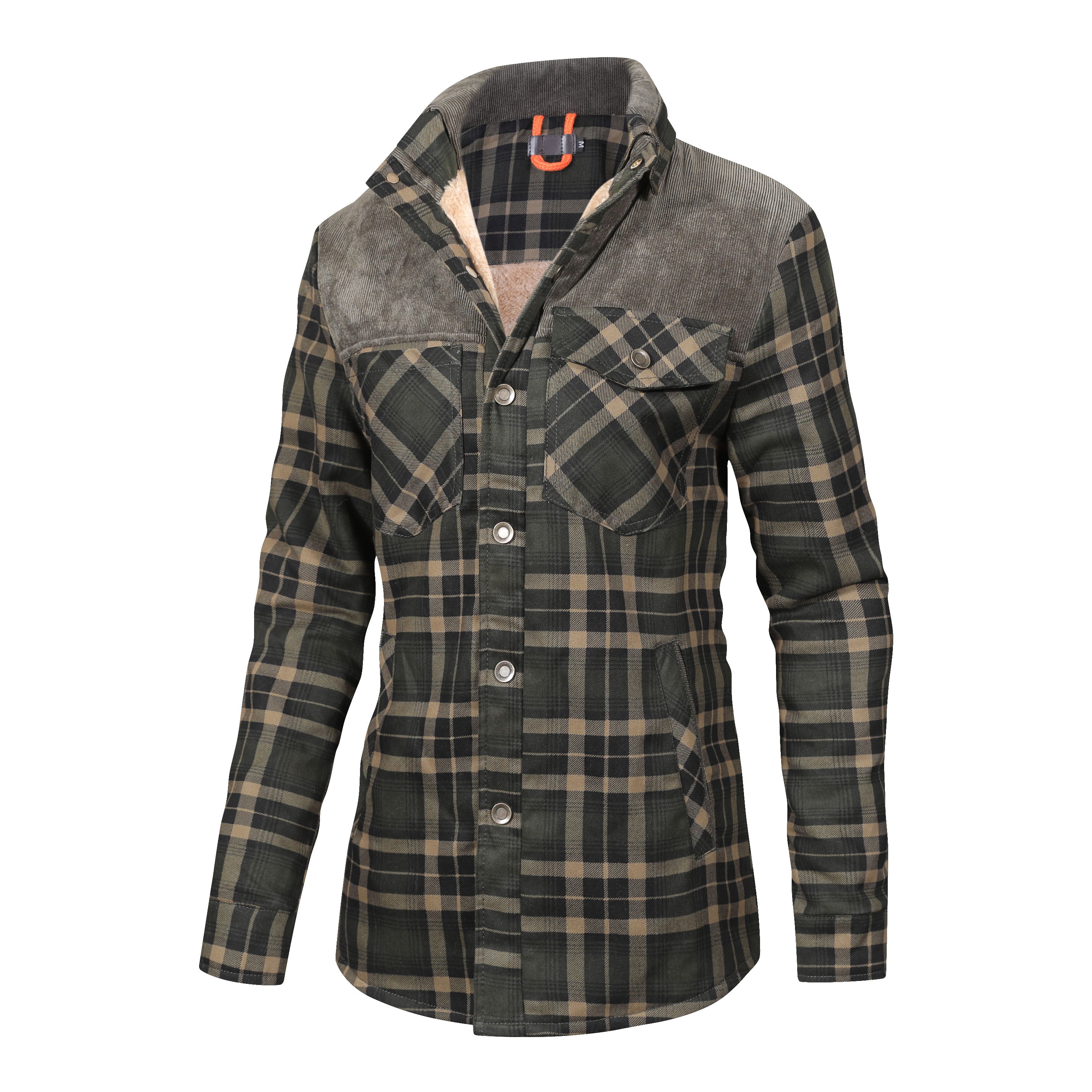 Fleece Lined Jacket - Men's Check Overshirt-Winterjacken-Chaps London-Chaps London