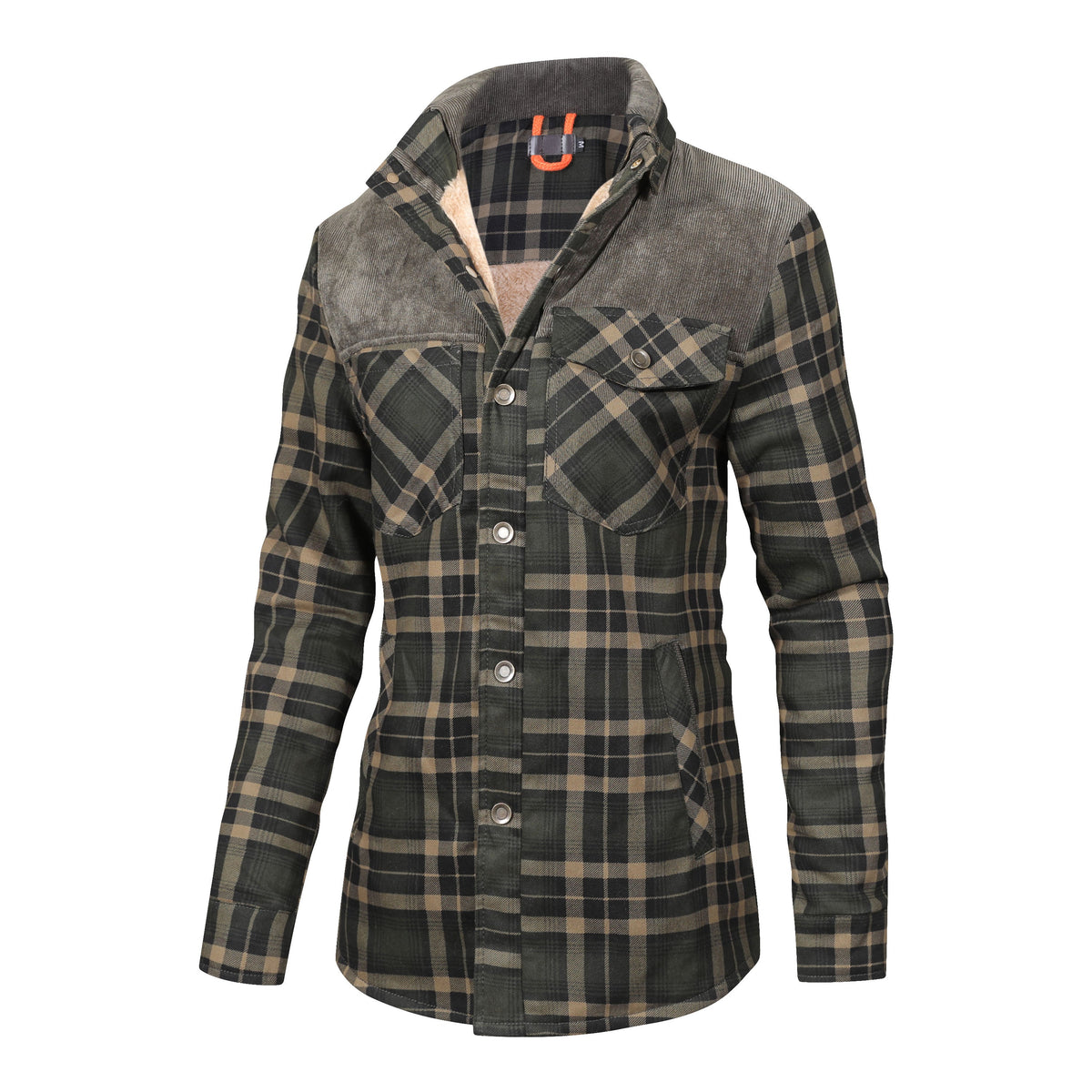 Fleece Lined Jacket - Men's Check Overshirt-Winterjacken-Chaps London-Chaps London