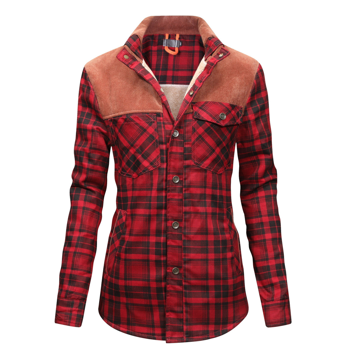 Fleece Lined Jacket - Men's Check Overshirt-Winterjacken-Chaps London-Chaps London