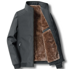 Fleece Lined Jacket - Windproof Zip Up Men's Jacket-Mens Jacket-Chaps London-Gray-S-Chaps London