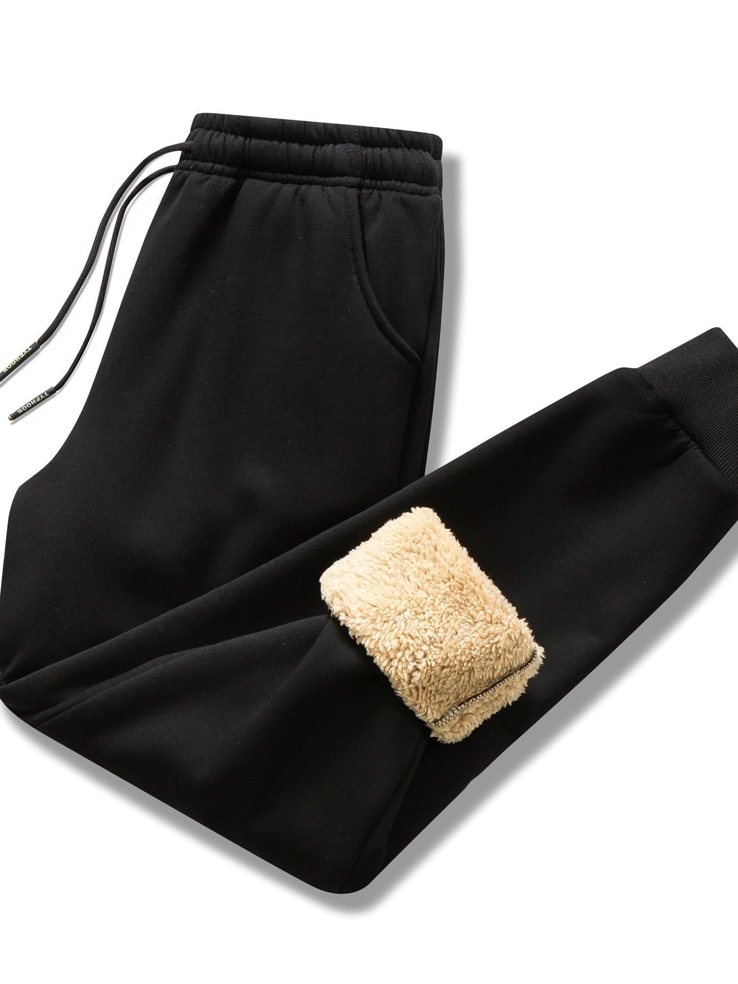 Fleece Lined Joggers - Warm - Black - Winter Sweats - Men's Joggers-Sweatpants-Chaps London-Black-M-Chaps London