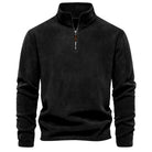 Fleece Pullover - Quarter Zip - Warm - Fleece Sweater - Men's Half Zip Fleece-Chaps London-Black-S 55-65kg-Chaps London