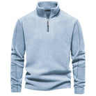 Fleece Pullover - Quarter Zip - Warm - Fleece Sweater - Men's Half Zip Fleece-Chaps London-Blue-S 55-65kg-Chaps London