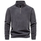 Fleece Pullover - Quarter Zip - Warm - Fleece Sweater - Men's Half Zip Fleece-Chaps London-Dark Grey-S 55-65kg-Chaps London