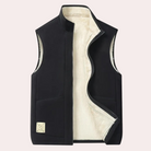 Fleece Vest | Zip-Up | Bodywarmer | Winter Vest | Men's Gilet-Men Winter Vest-Chaps London-Black-S-Chaps London